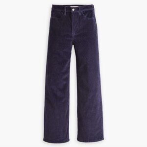 Levi's Ribcage Straight Ankle Corduroy Pants Navy Blue